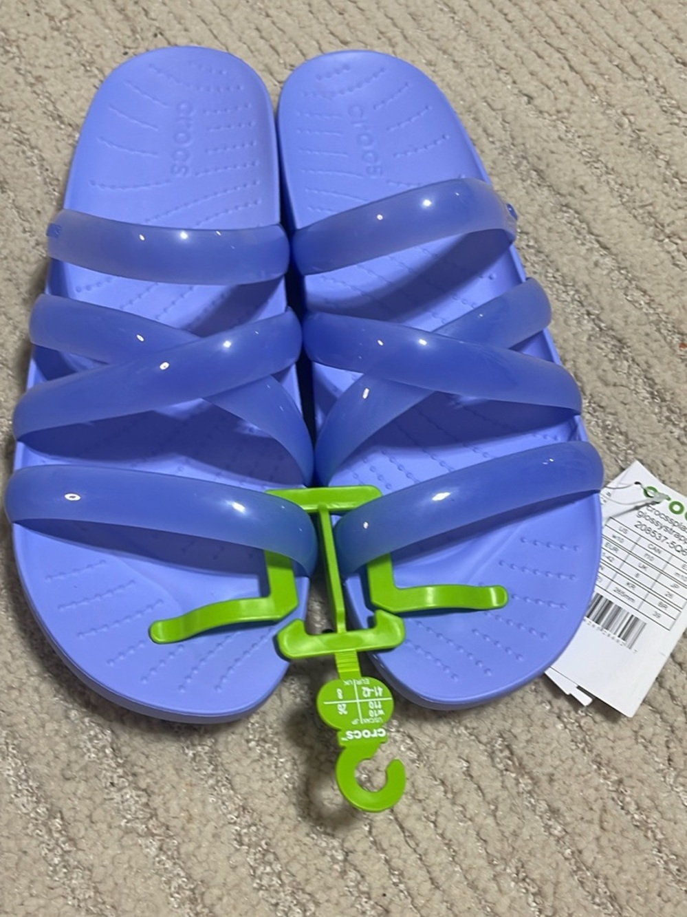 CROCS Lavender Strappy Slide Sandals